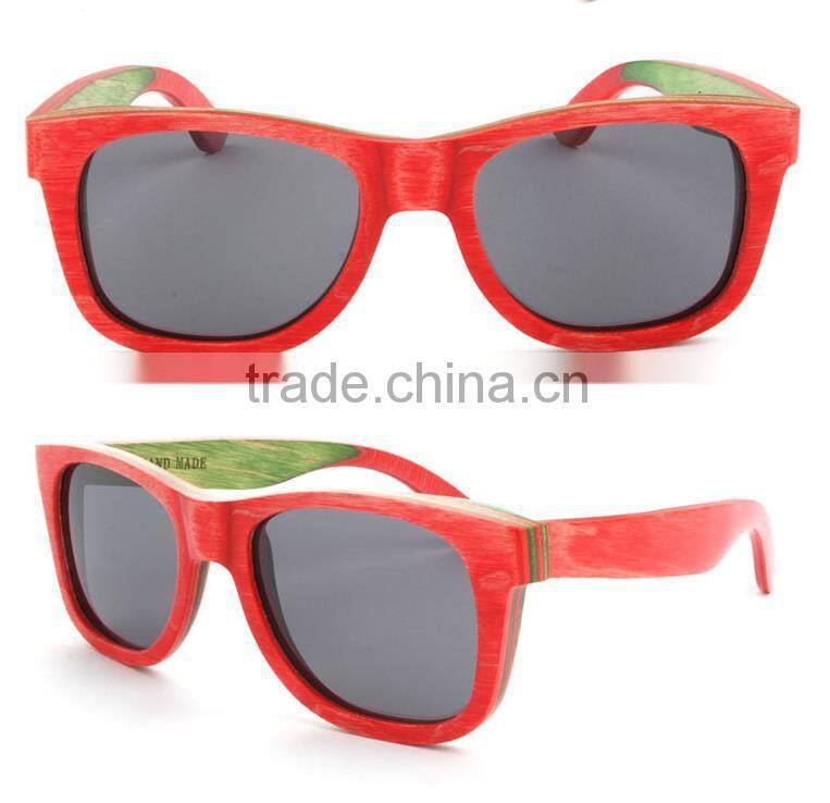 Cheap Wholesale Custom Recycled Skateboard wood Sunglasses