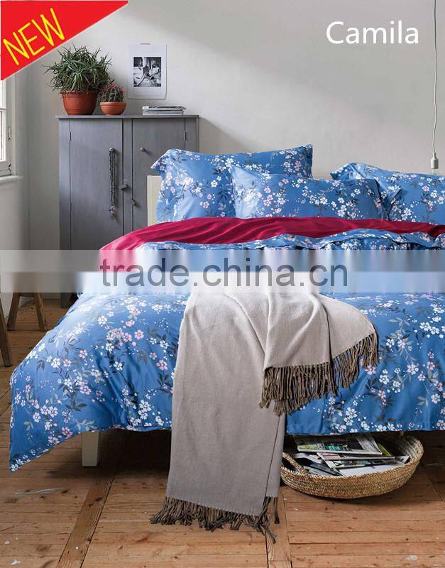 100 cotton satin well designed print pattern bed linens