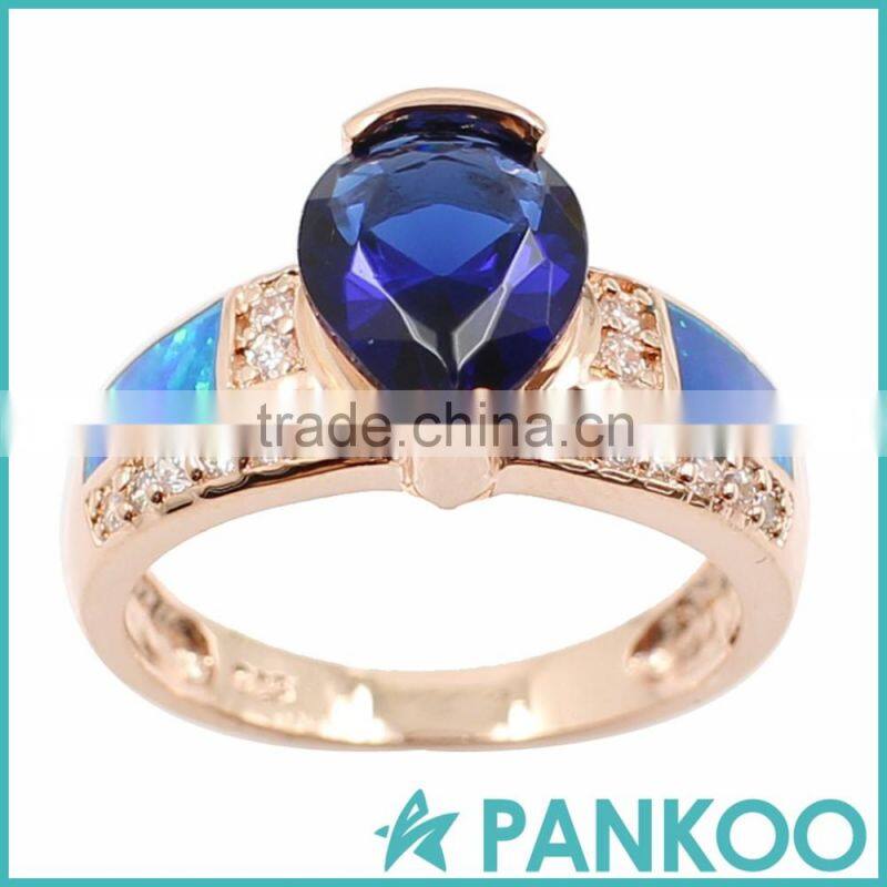 Factory directly deeply blue Opal sterling silver magic ring ,wedding ring
