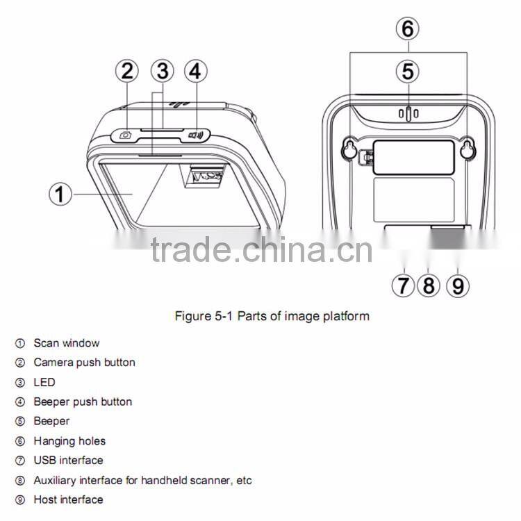 made in china 1d fixed mount CCD Barcode Scanner,supermarket Barcode Scanner