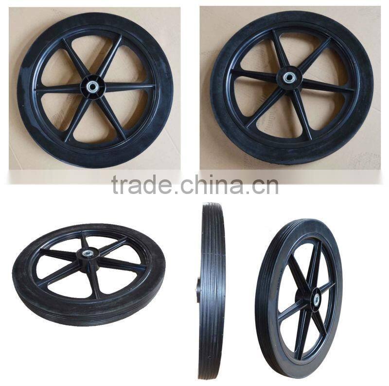20x1.75 inch semi pneumatic rubber wheel with rib tread for mowers or material handling equipment