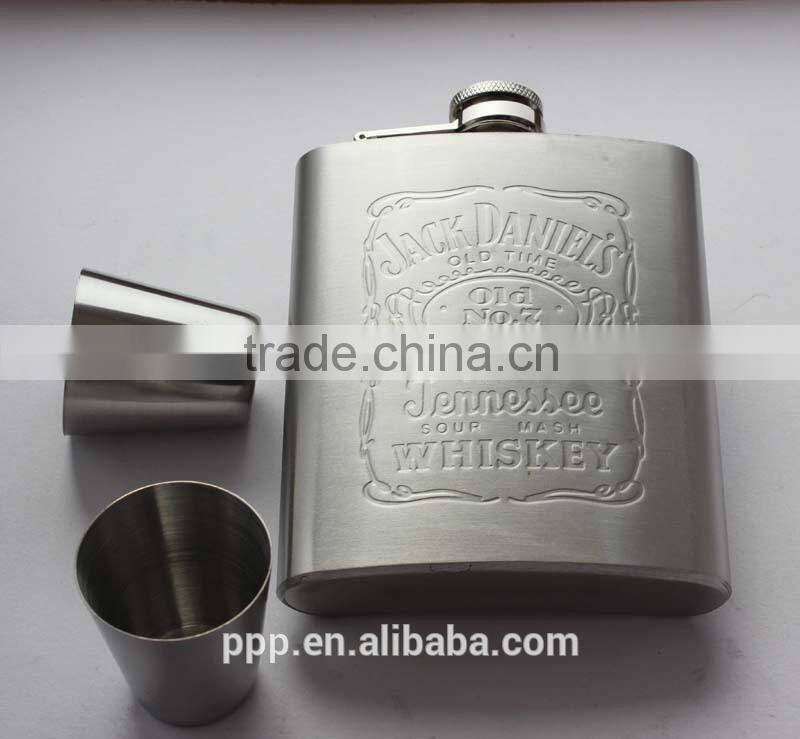 Jagermeister hip flasks/ embossed mini hip flask/ unique hip flask