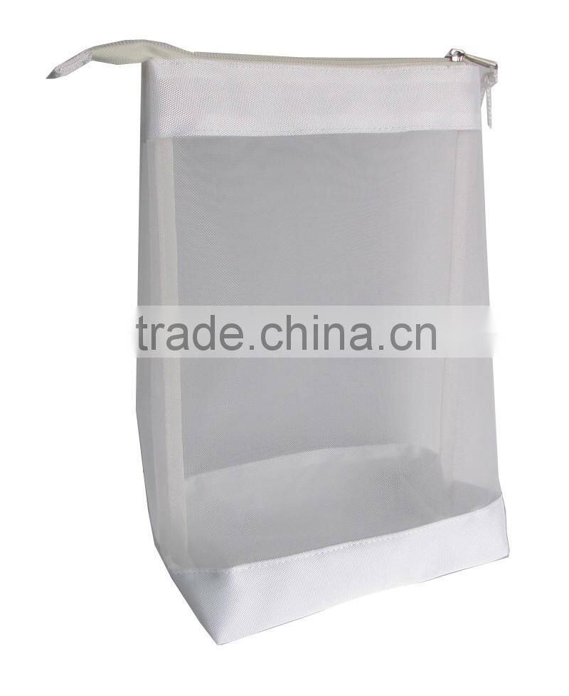 2016 NEW arrival cheap price wholesale nylon mesh vanity bag for promotion,white nylon mesh for main body