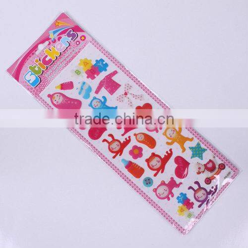 Cute cartoon puffy kids sticker sheets