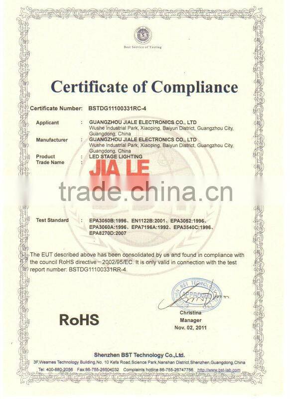 54*3W RGB tricolor led light DMX stage light / led stage light