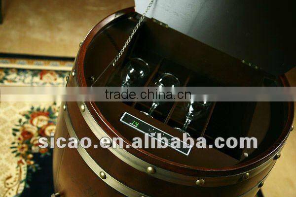 New design 18 bottles Oak wooden barrel wine cooler