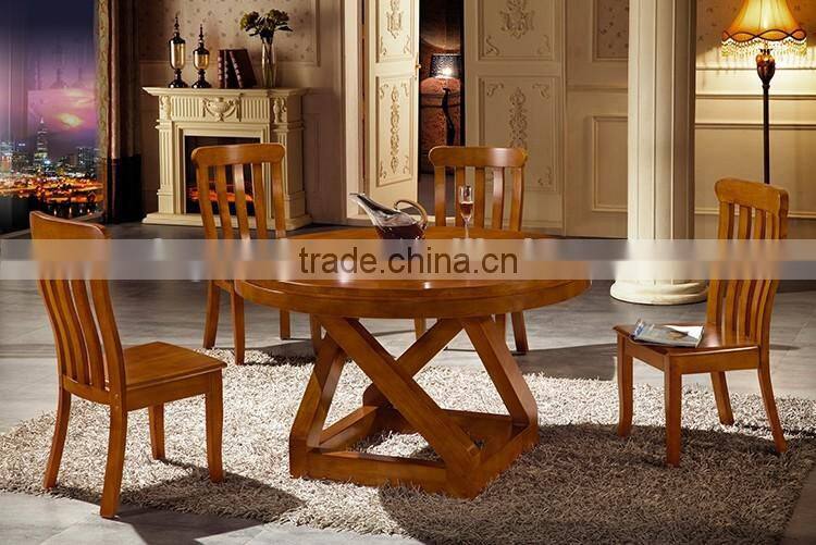 Hotsale round rotating dining table with strong wooden base
