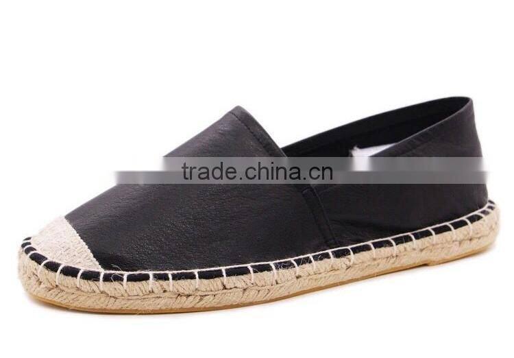 Shoes men loafers PU upper material espadrilles stitched sole shoes flat shoes