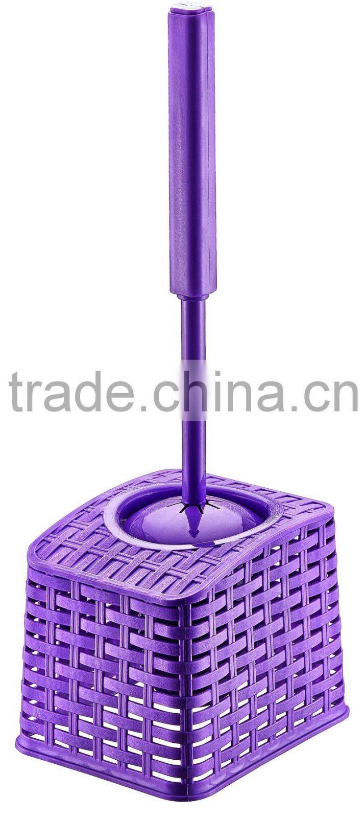toilet brush - rectangular rattan design