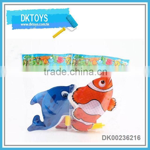 Inflatable wind up animal used in water and land