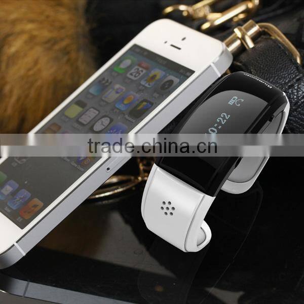 OLED screen Bluetooth bracelet earphone with caller ID display
