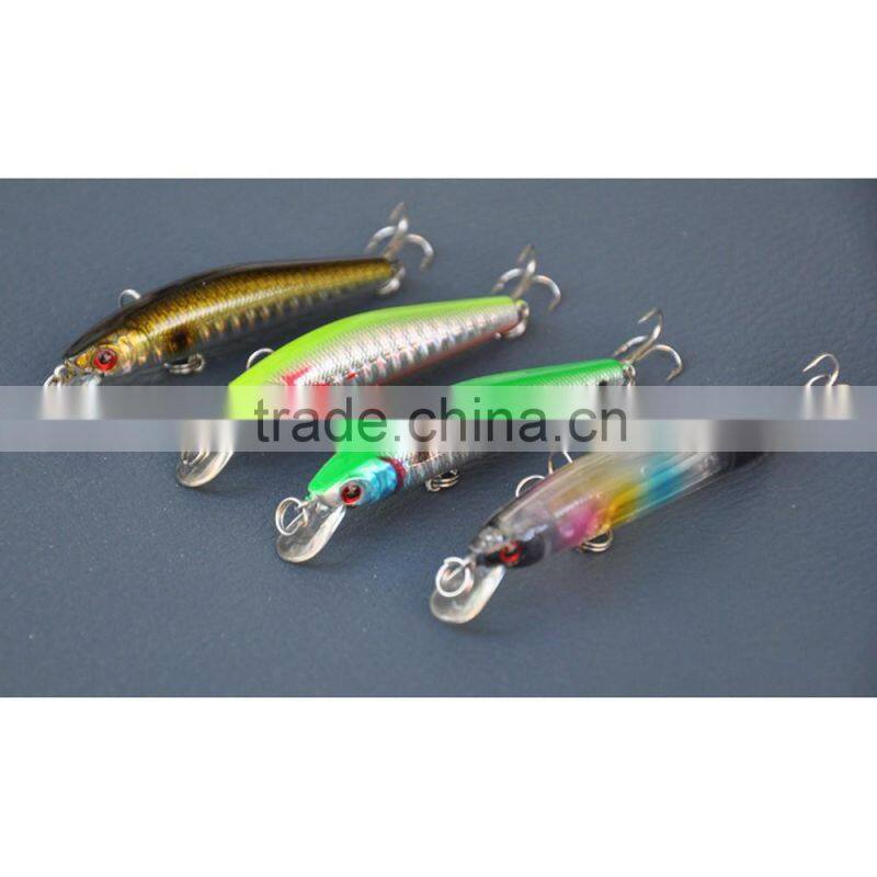 4Pcs 74mm/4.5g Minow Fishing Lure Hard Bait with Hooks Metal Ball Tackle