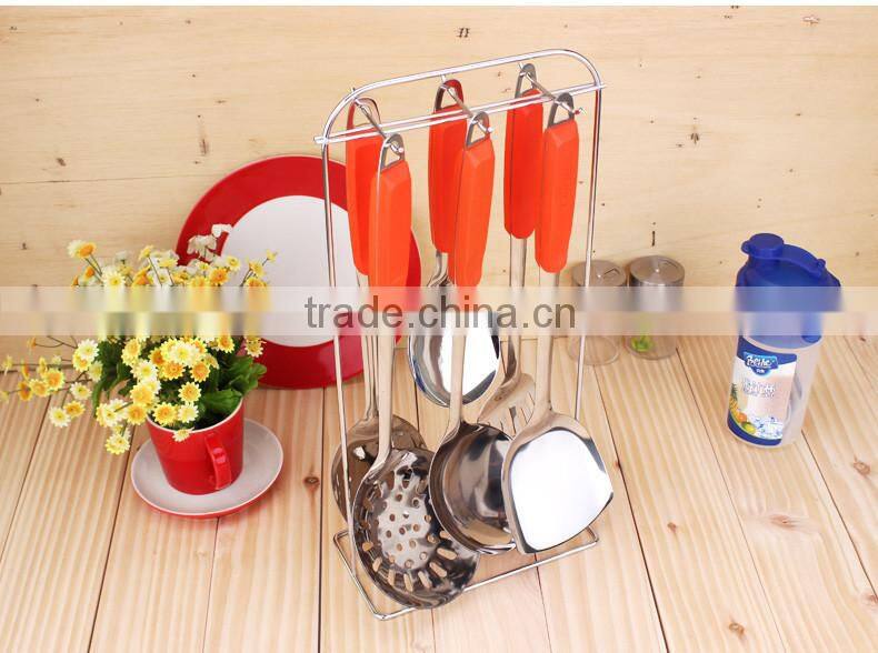 6 PCS PP Plastic Handle 201 Hand Polish Stainless Steel Kitchenware Set