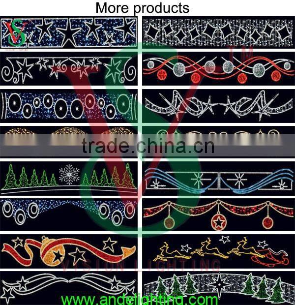 2D Hot selling outdoor cross street christmas decoration rope light