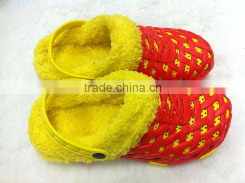 new winter plastic clogs with fur lining