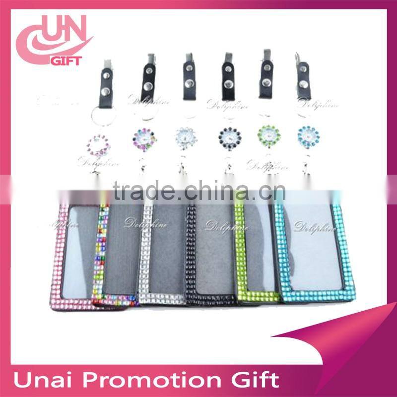 Custom Crystal Pull Badge Holder Crystal YoYo Badge Reel Rhinestone Badge Reel