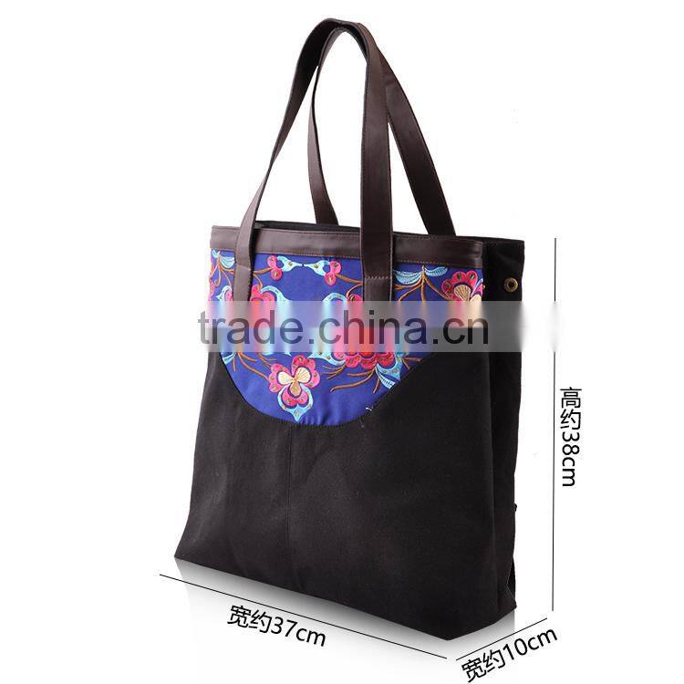 Beautiful ladies handbag China manufacturers wholesale canvas ladies' handbag at low price