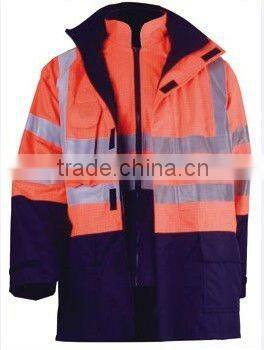 Anti-static polyester Hi-Vis refelective parka with breathable Jacket
