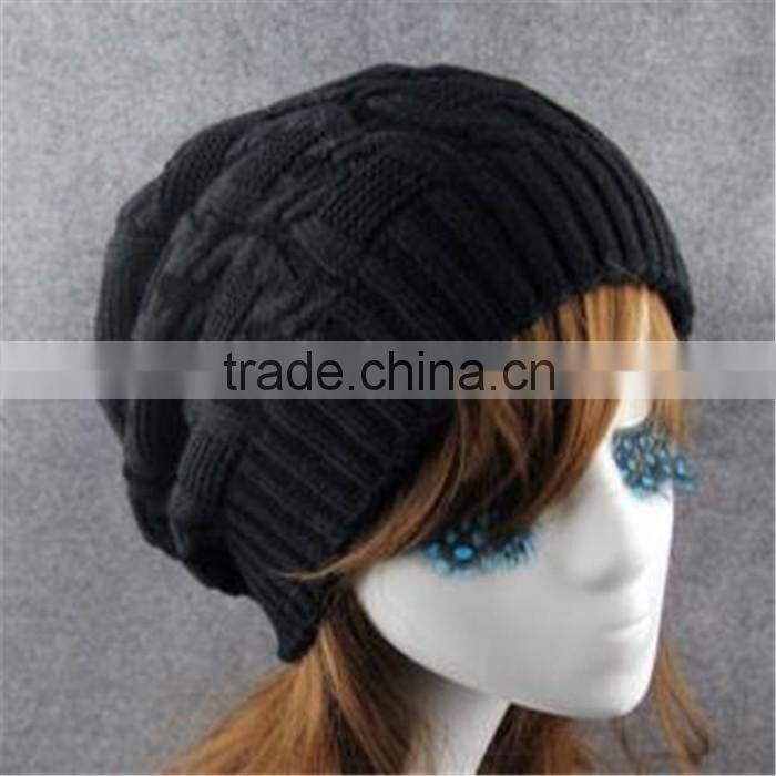 Colorful Slouch Solid Color Crochet Beanies Knitted Hat for Lovely Girls