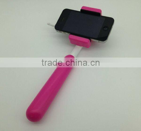 2015 New product EXtendable Selfie Stick With Wire For Iphone Samsung Cell Phone