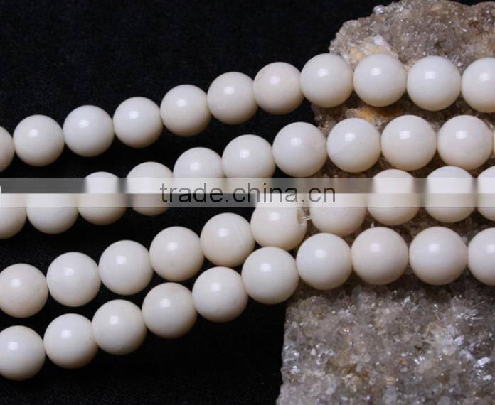 10mm natural white coral round beads