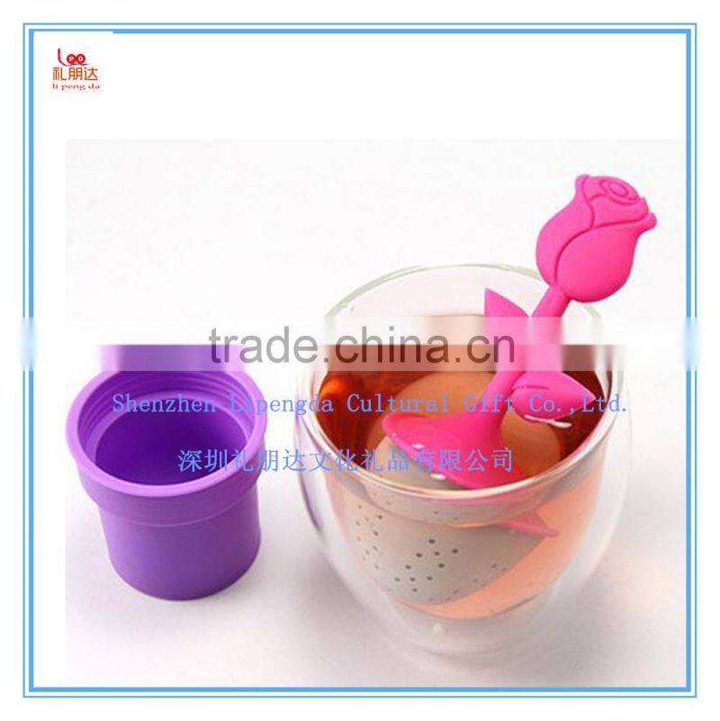 Fashion Leaf/flower shape Silicone Tea Infuser, Silicone Stainless Steel Tea strainer