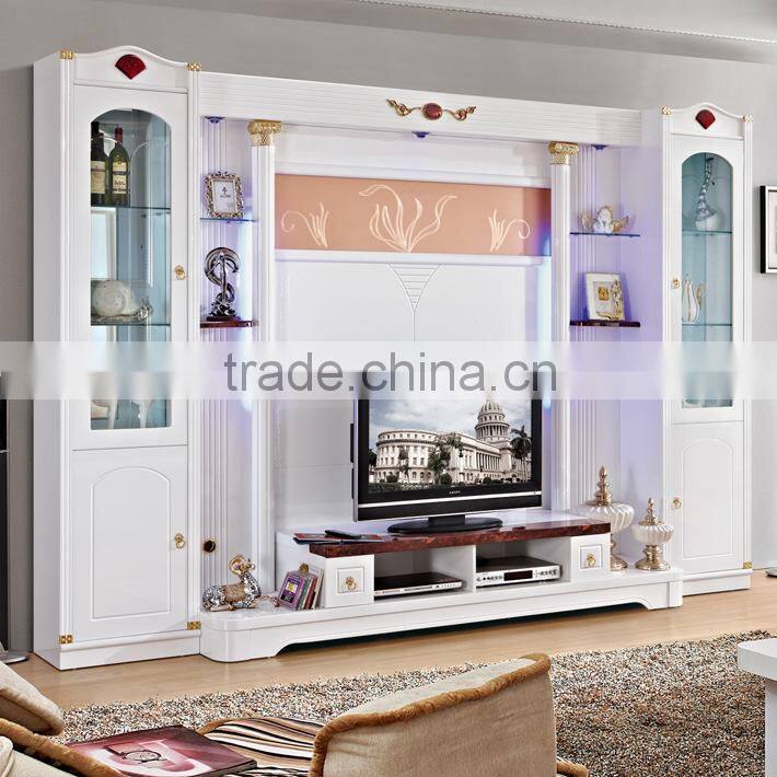 China antique furniture tv wall unit 134# wardrobe with tv cabinet