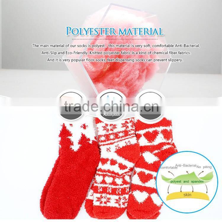 Thick adult christmas style red cheap wholesale full terry socks