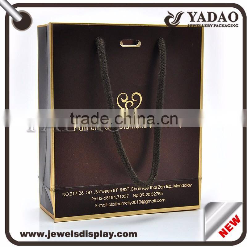 Matte lamination colorful fancy recycled paper shopping bag with custom logo hot-stamping