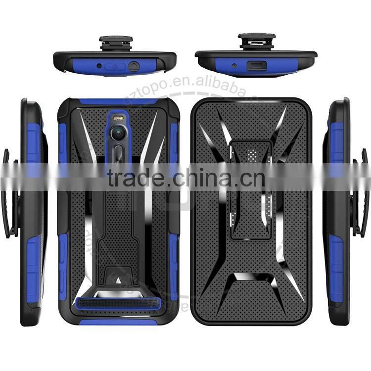 Shockproof Robot 3 in 1tpu pc silicon Phone Cover phone case Accessories Wholesale with Holster clip for ASUS zenfone2