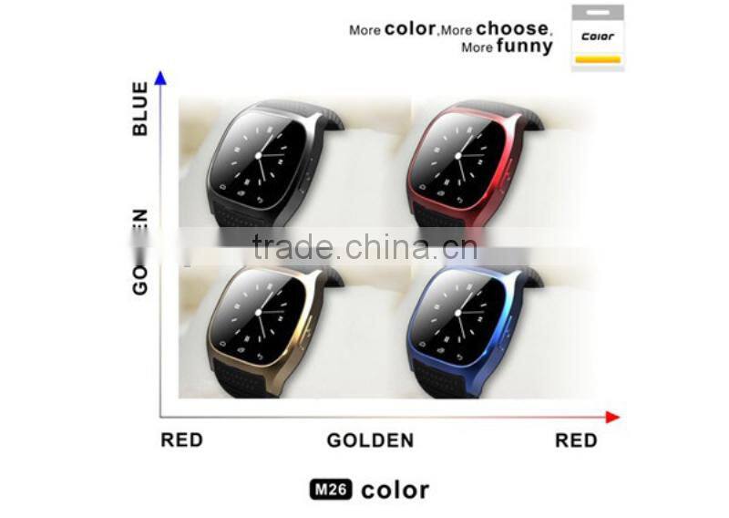 M26 Bluetooth Smart Wrist Watch Phone , Media Control/Hands-Free Calls/Pedometer/Anti-lost for IOS Android iPhone Samsung LG