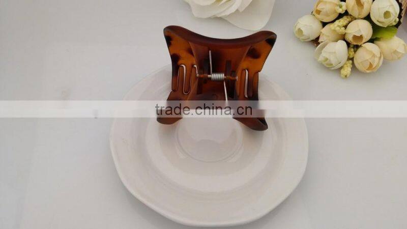 Ladies Black brown Plastic Butterfly Style Hairpin Hair Claw Clip Goody Claw Clip Curved Pack of 3