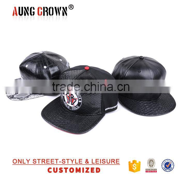 custom cap leather cap/flat brim leather cap/leather cap for unisex