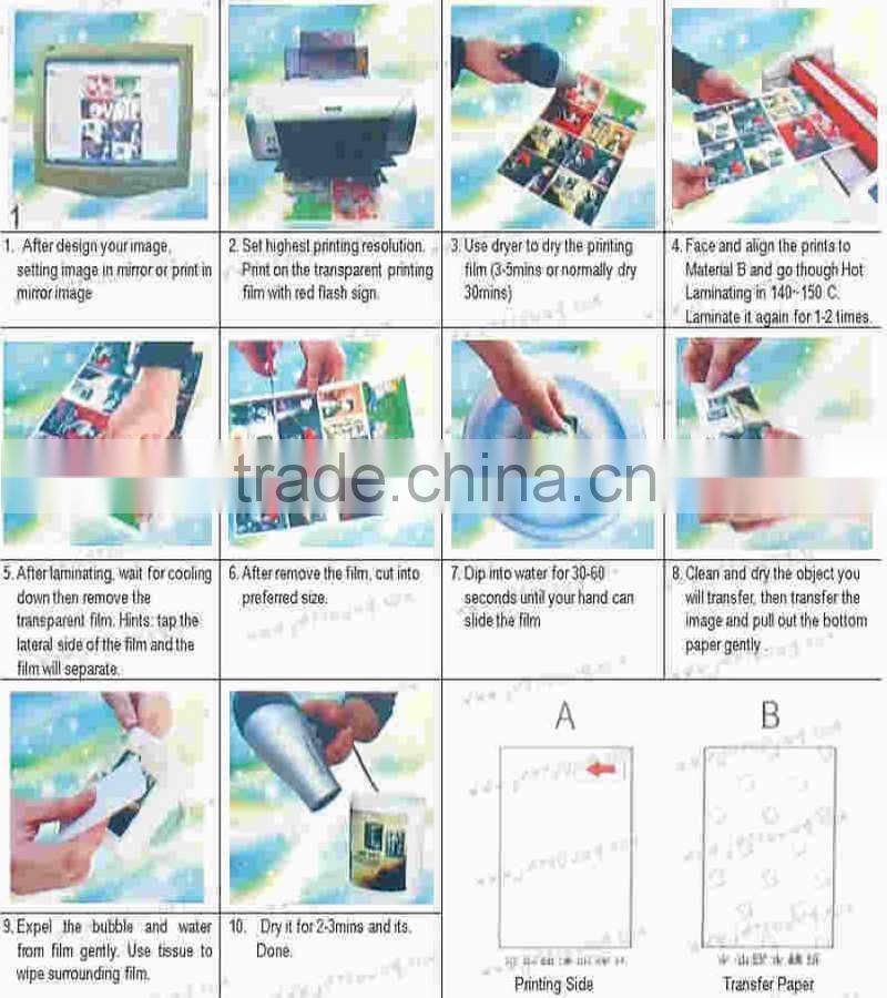 silk screen water transfer printing paper for inkjet printer