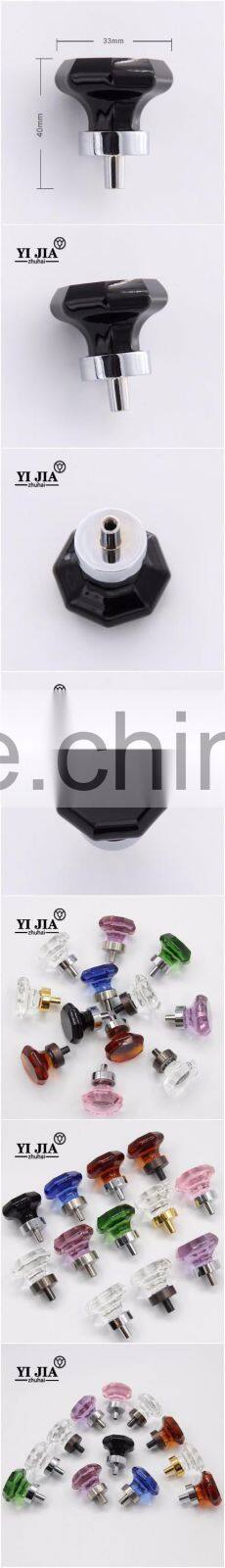 Fancy Kitchen Cabinet Handles Polished Chrome Luxury Glass Knob