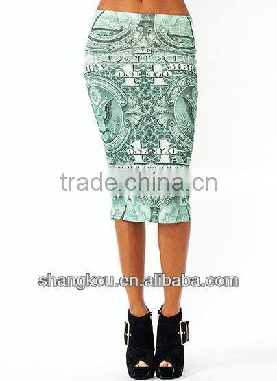 latest fashion women skirts midi skirt pencil skirt print skirt shk54