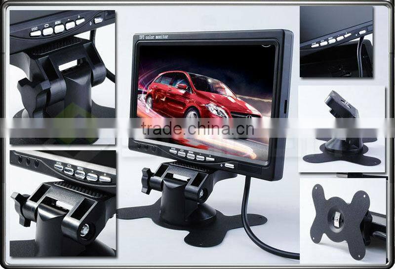 3-way video input 7 " inch car video monitors/car tft lcd monitor