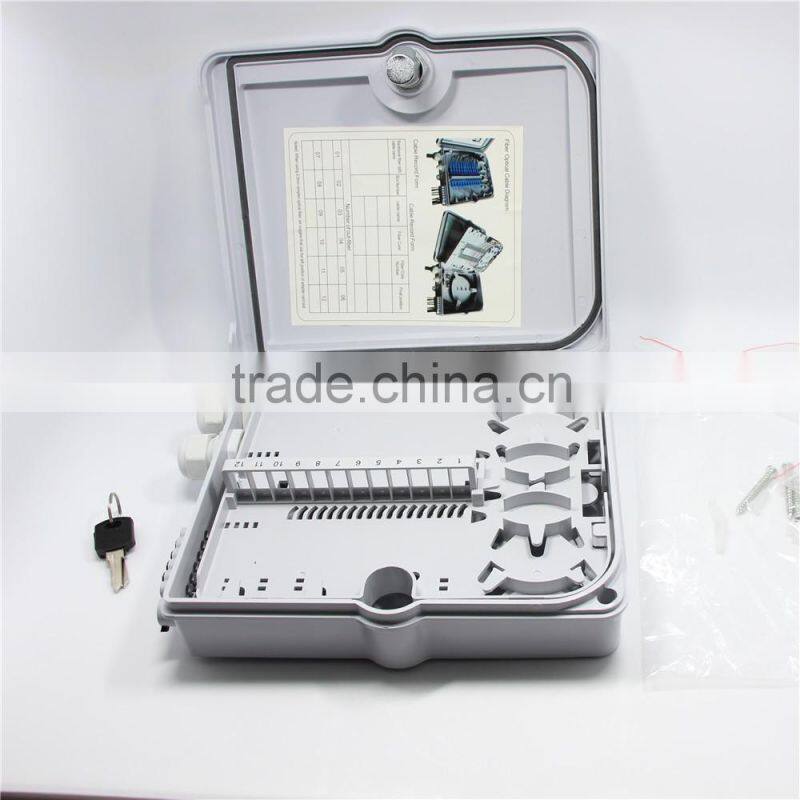 Two inlet port Plastic shell Fiber optic distribution box