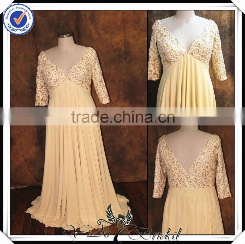 PP0163 Chiffon chinese wedding dress mother of the bride beach wedding dress with sleeves