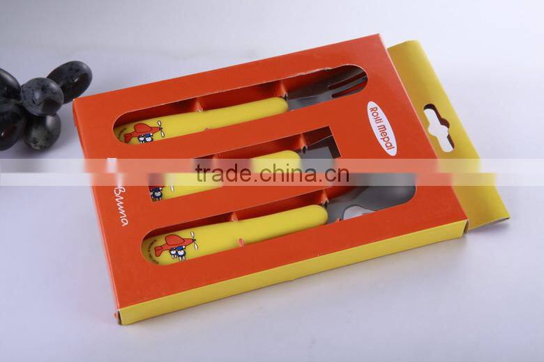 safety hot selling stainless steel baby cutlery set
