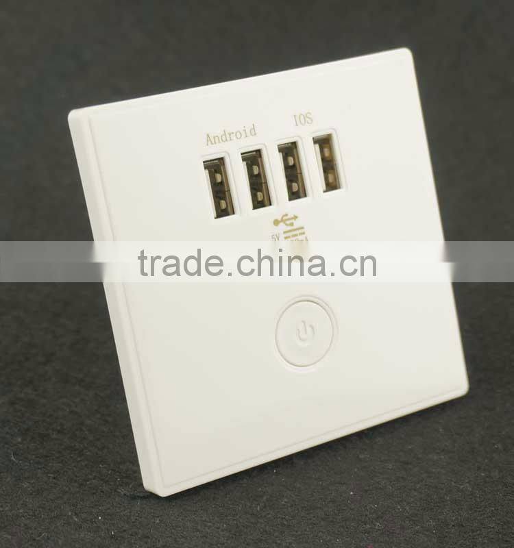 Universal wall socket usb charger with 4 usb power charger