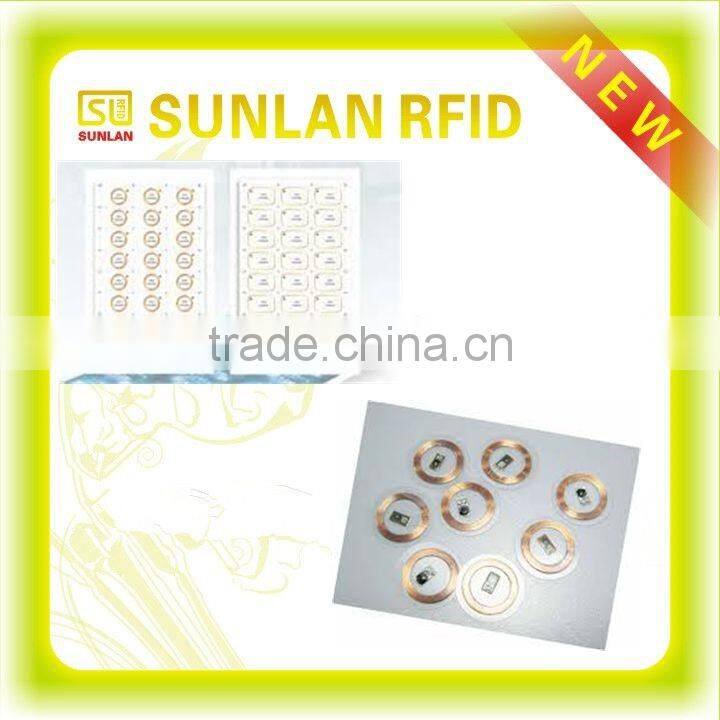 Customized size 3.56MHz A4 size pvc/pet rfid card inlay/prelam with chip and antenna(professional manuafcturer)