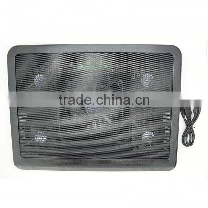 cheap hot selling LAPTOP COOLER COOLING PAD 5 FAN STAND WITH 2 USB HUB FOR 15 17" LAPTOP Notebook