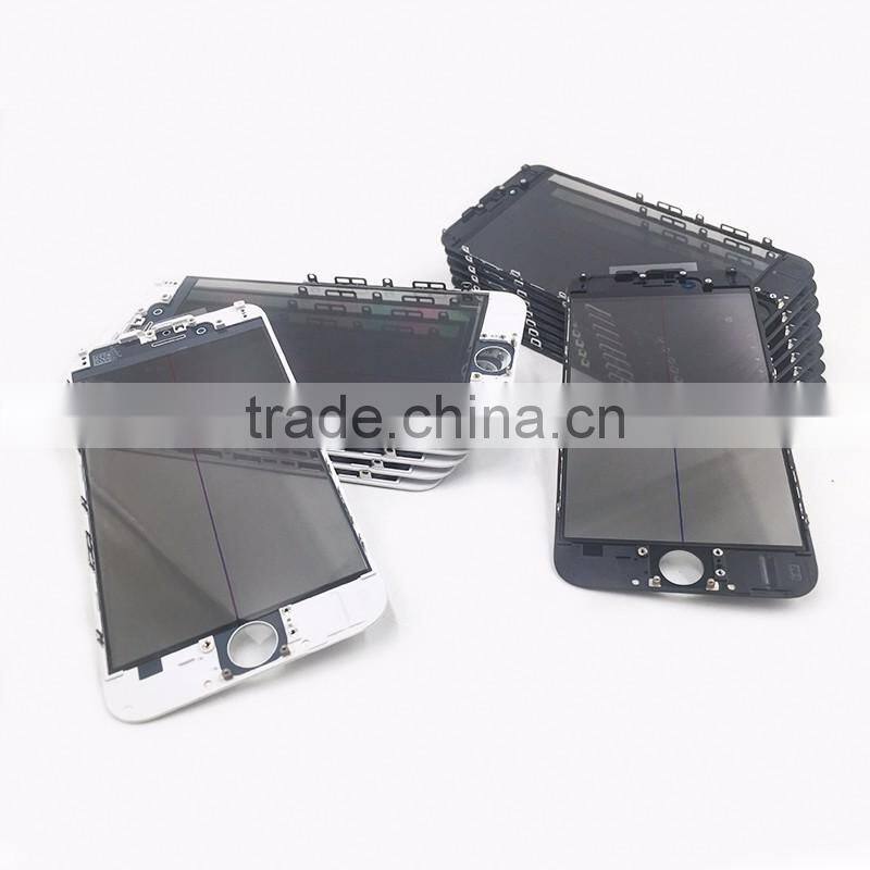 LCD front outer Glass with preinstalled frame cold Press frame +OCA Optical +Polrizer film For iPhone 6s for Iphone6s plus