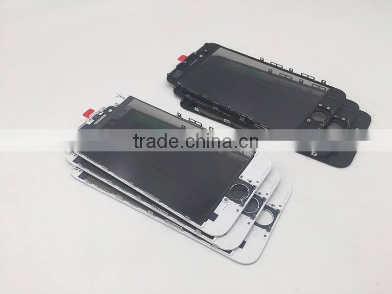 LCD Front Glass With Cold Glue Frame Bezel And OCA With polarizer with ear mesh with QR code for iphone refurbished