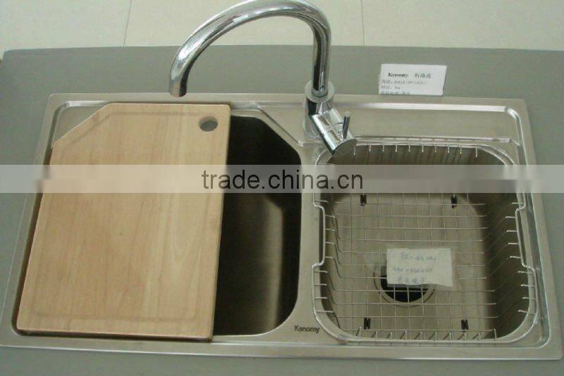 Double bowl stainless steel kitchen sink with chopping board