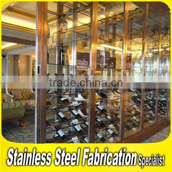 Modern Stainless Steel Bar Wine Cabinet For Hotel KTV Bar Club