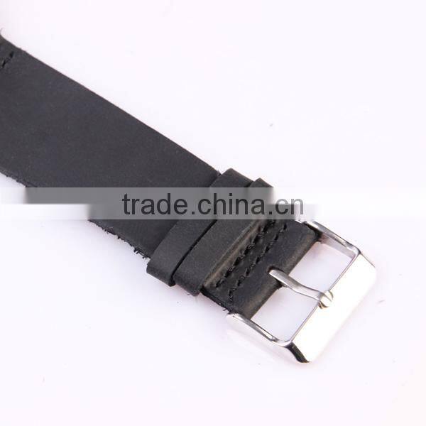 Custom logo watch mens retro ebony watches with leather strap