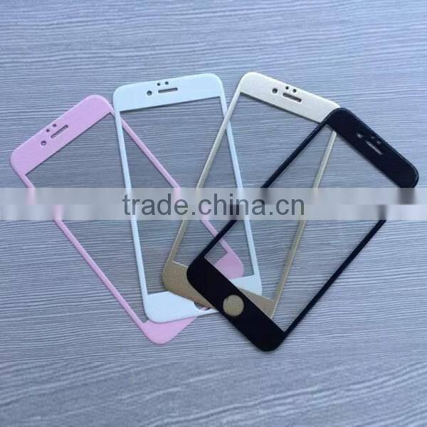 New style 3D carbon fiber full tempered glass screen protective film for iphone 6/plus, glass protective film