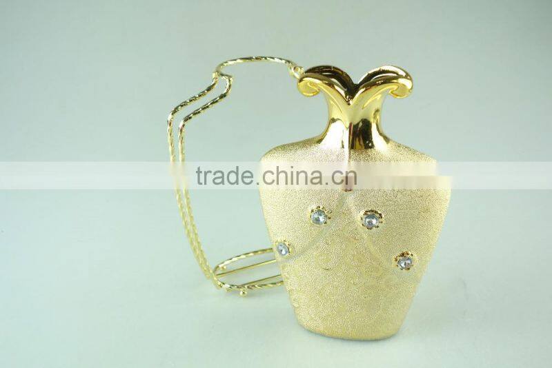 wholesale Ceramic Craft, electroplated gold ceramic vase with iron stand